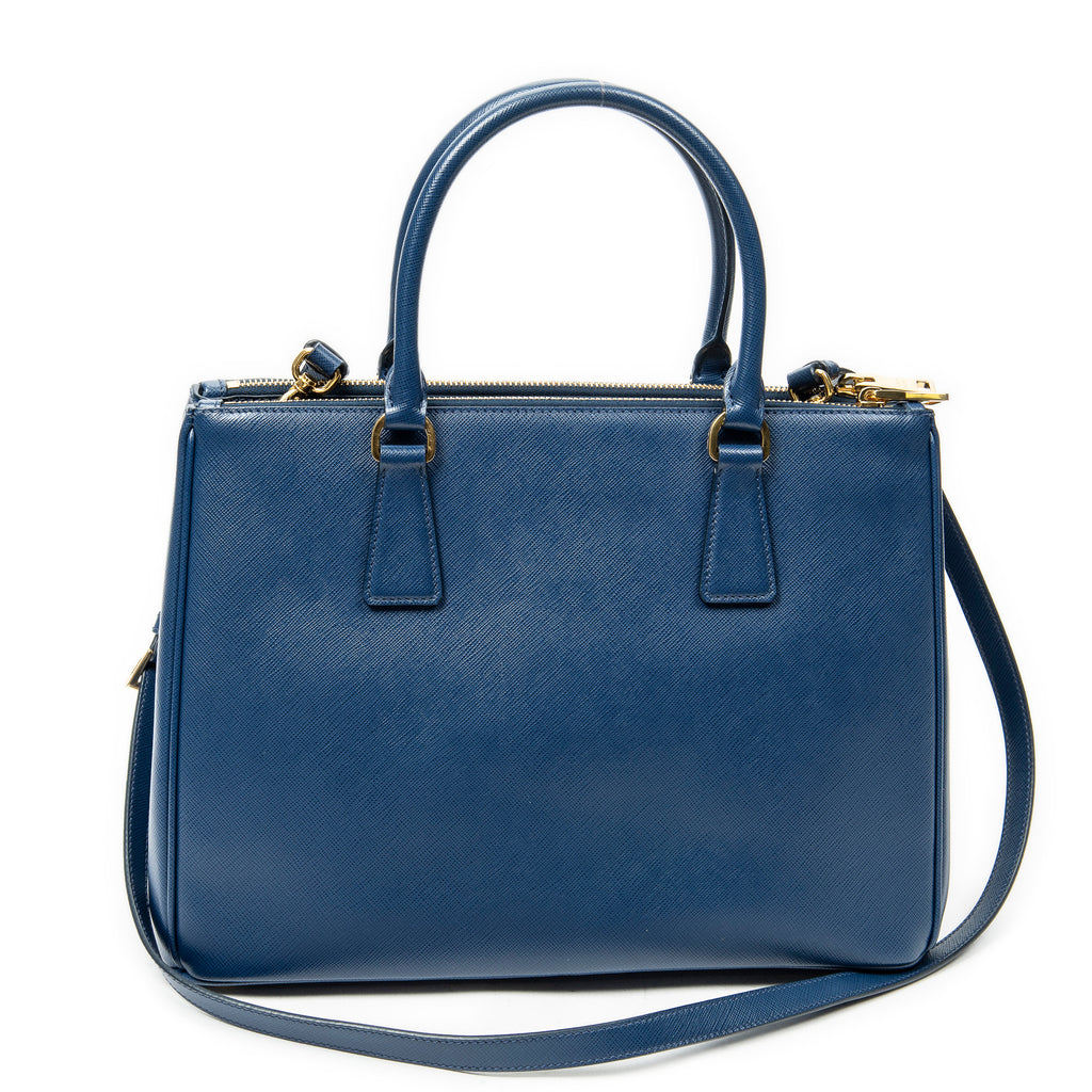 Shoulder Bag Medium Galleria Double Zip Tote Dark Blue Saffiano Leather