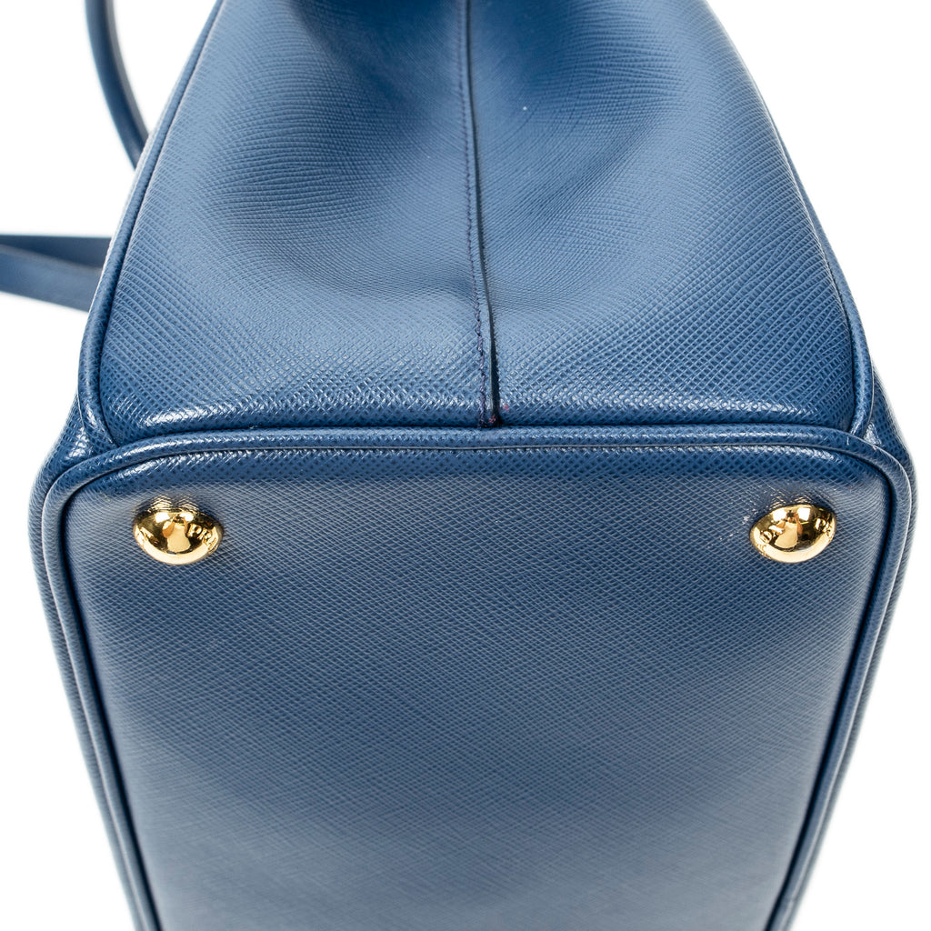 Shoulder Bag Medium Galleria Double Zip Tote Dark Blue Saffiano Leather