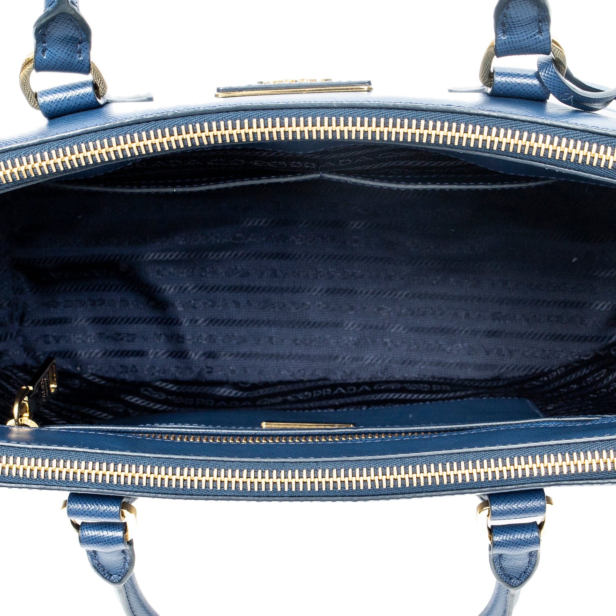 Shoulder Bag Medium Galleria Double Zip Tote Dark Blue Saffiano Leather