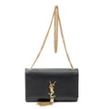 Shoulder Bag Medium Tassel Kate Black Calfskin Leather