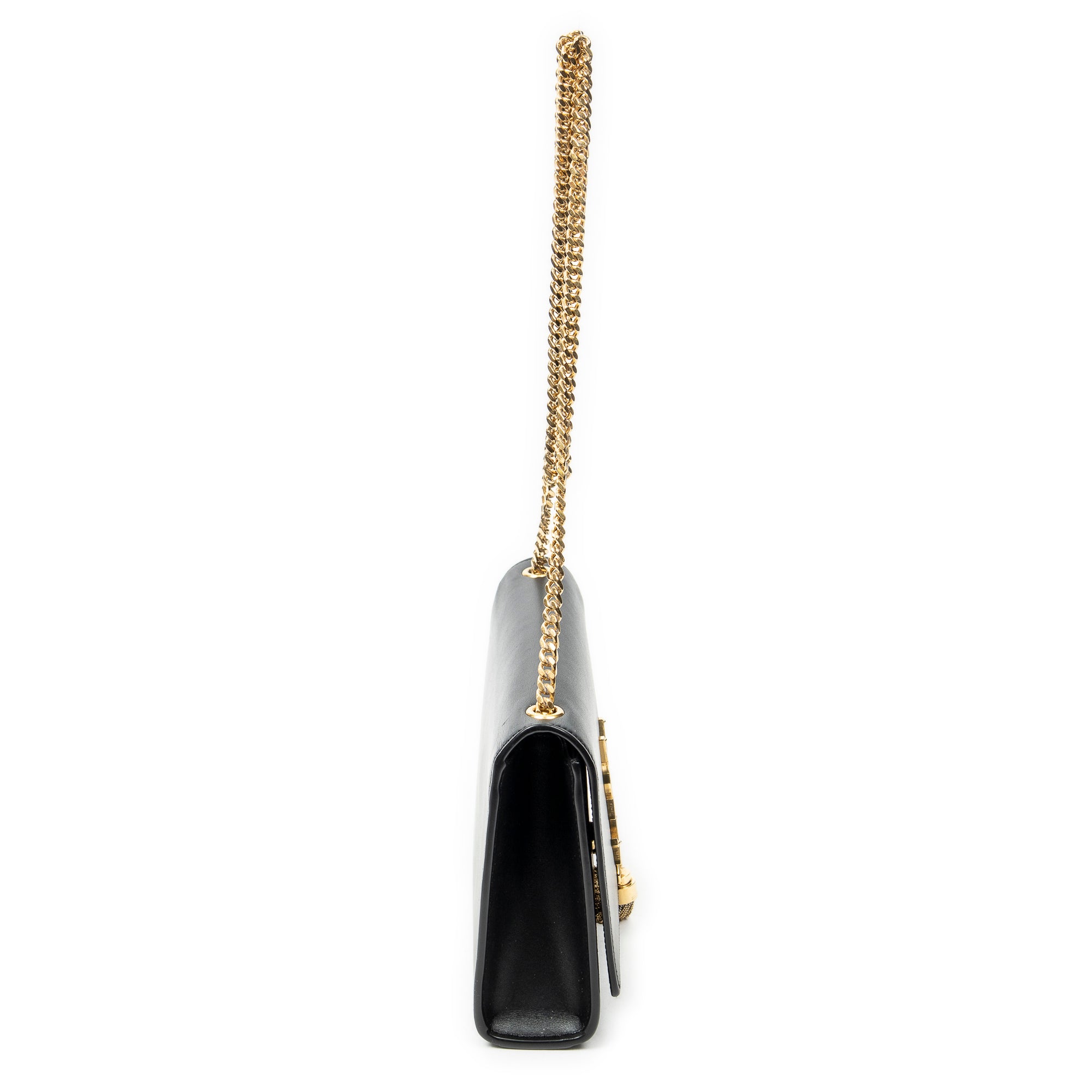 Shoulder Bag Medium Tassel Kate Black Calfskin Leather