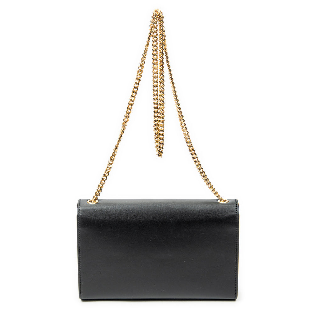 Shoulder Bag Medium Tassel Kate Black Calfskin Leather