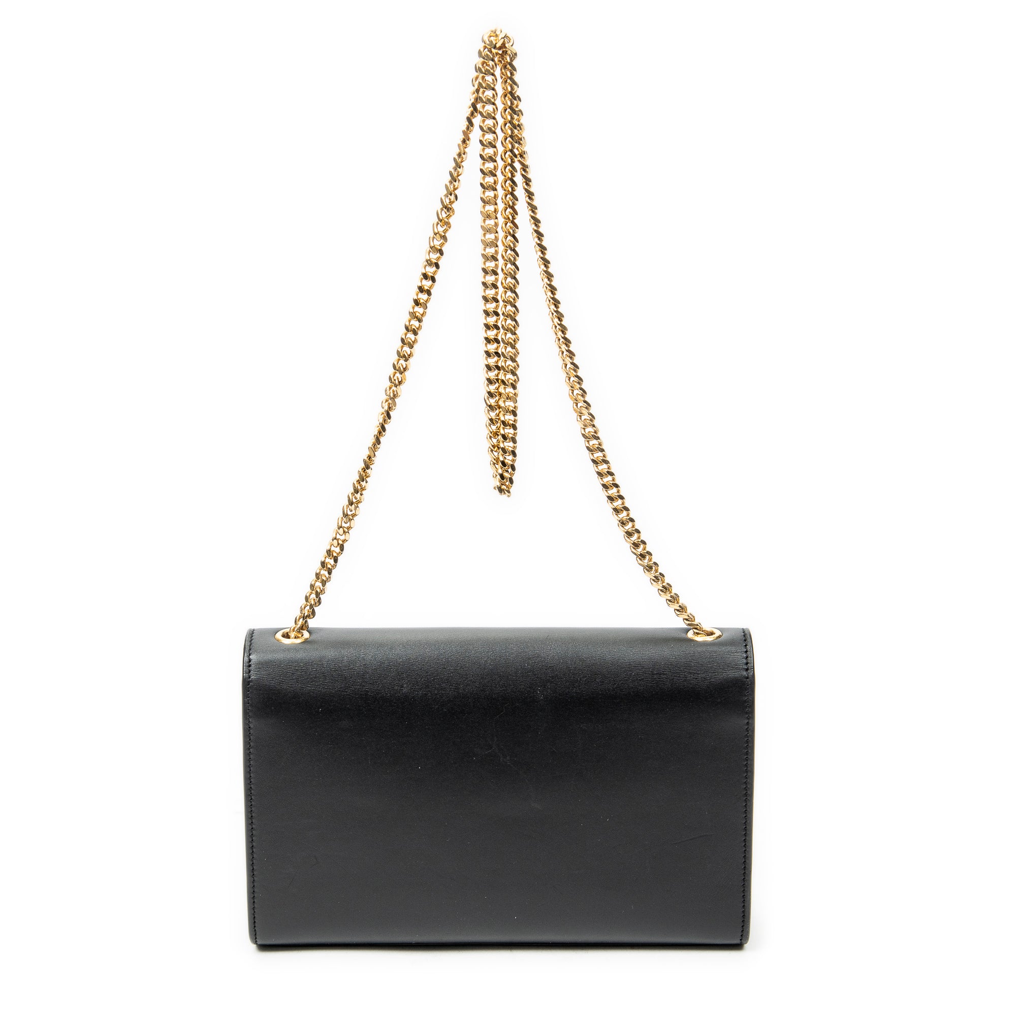 Shoulder Bag Medium Tassel Kate Black Calfskin Leather