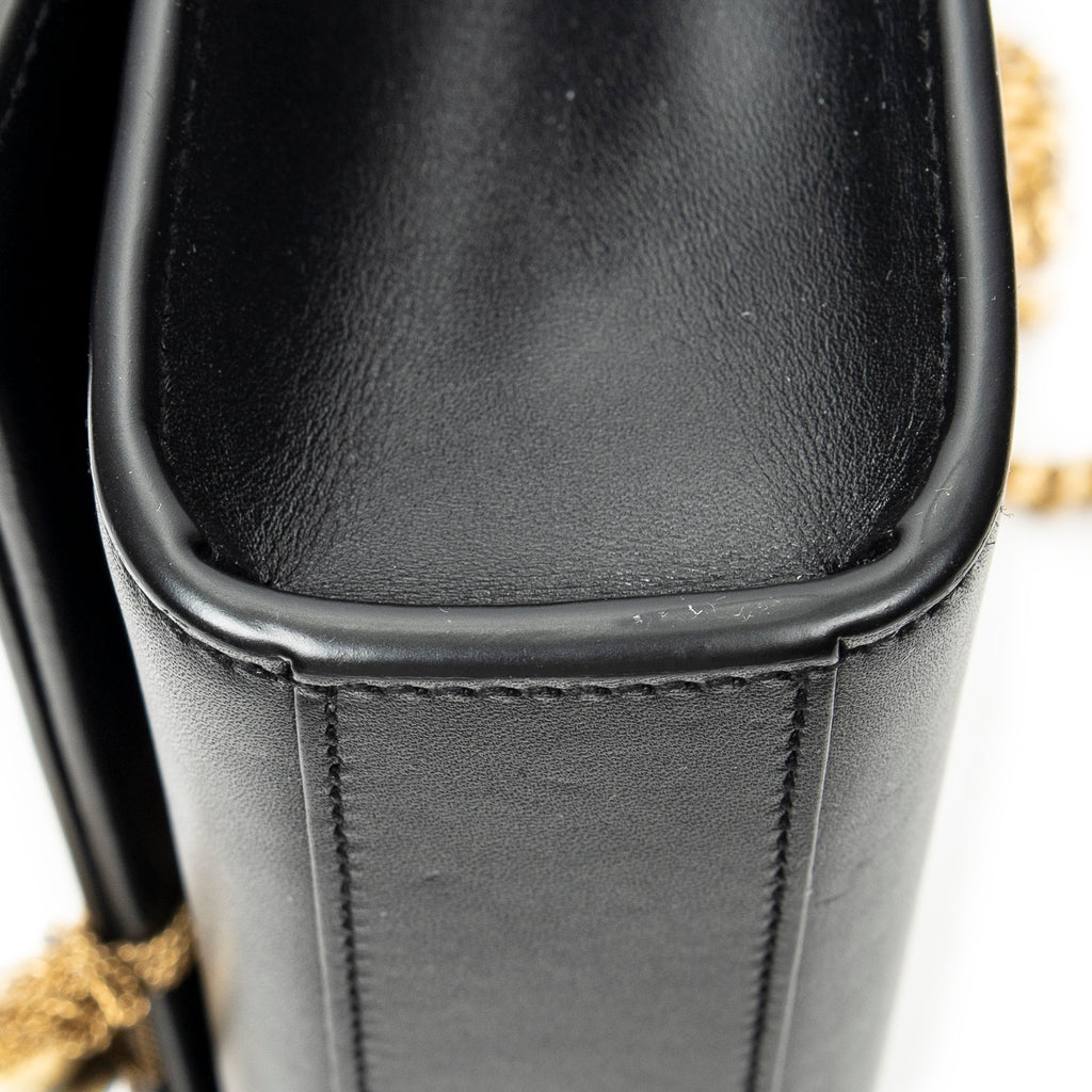 Shoulder Bag Medium Tassel Kate Black Calfskin Leather