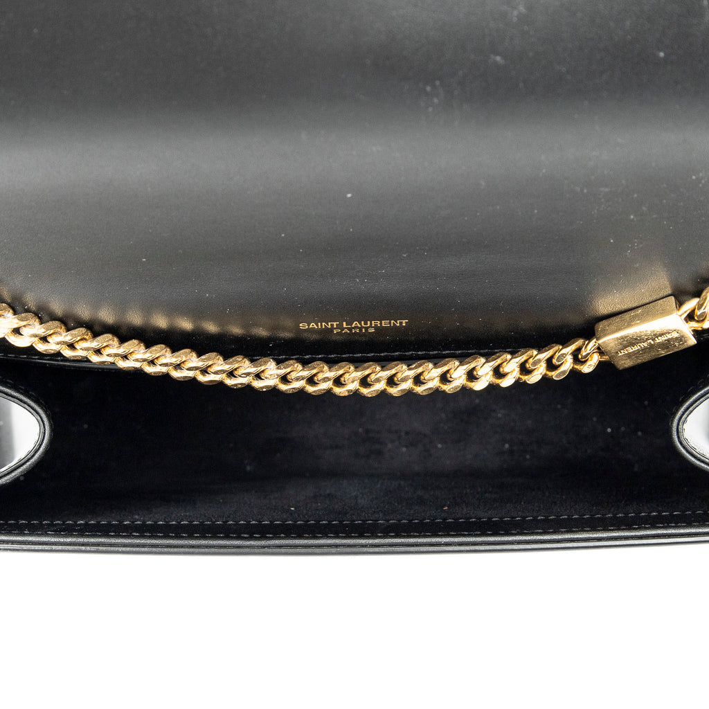 Shoulder Bag Medium Tassel Kate Black Calfskin Leather