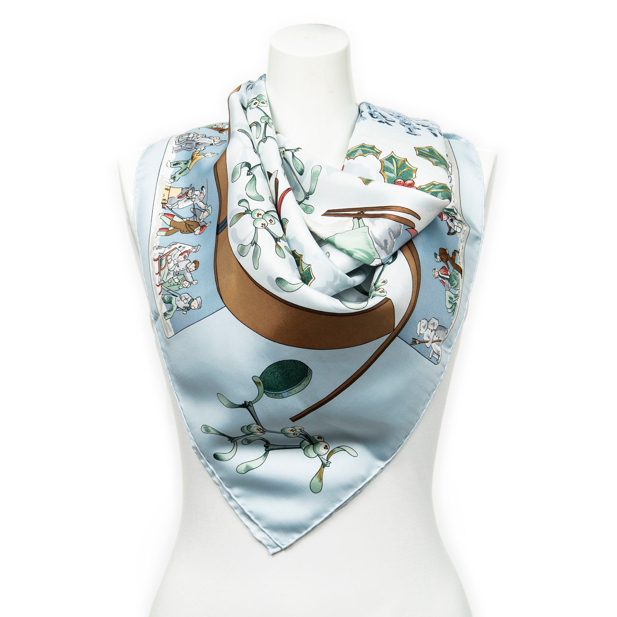 Scarf Scarf Light Blue 100% Twill Silk