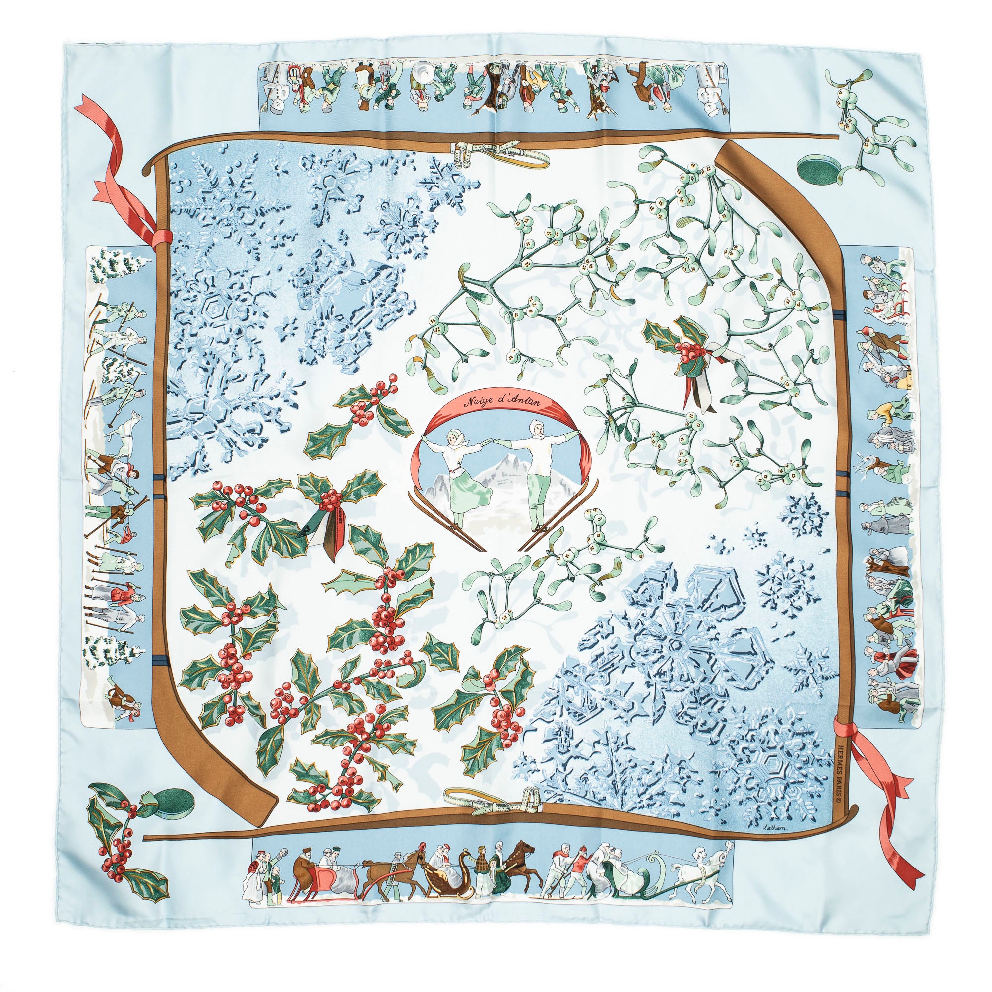 Scarf Scarf Light Blue 100% Twill Silk