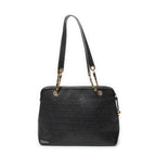 Shoulder Bag Large CC Chain Dome Tote Black Caviar Leather