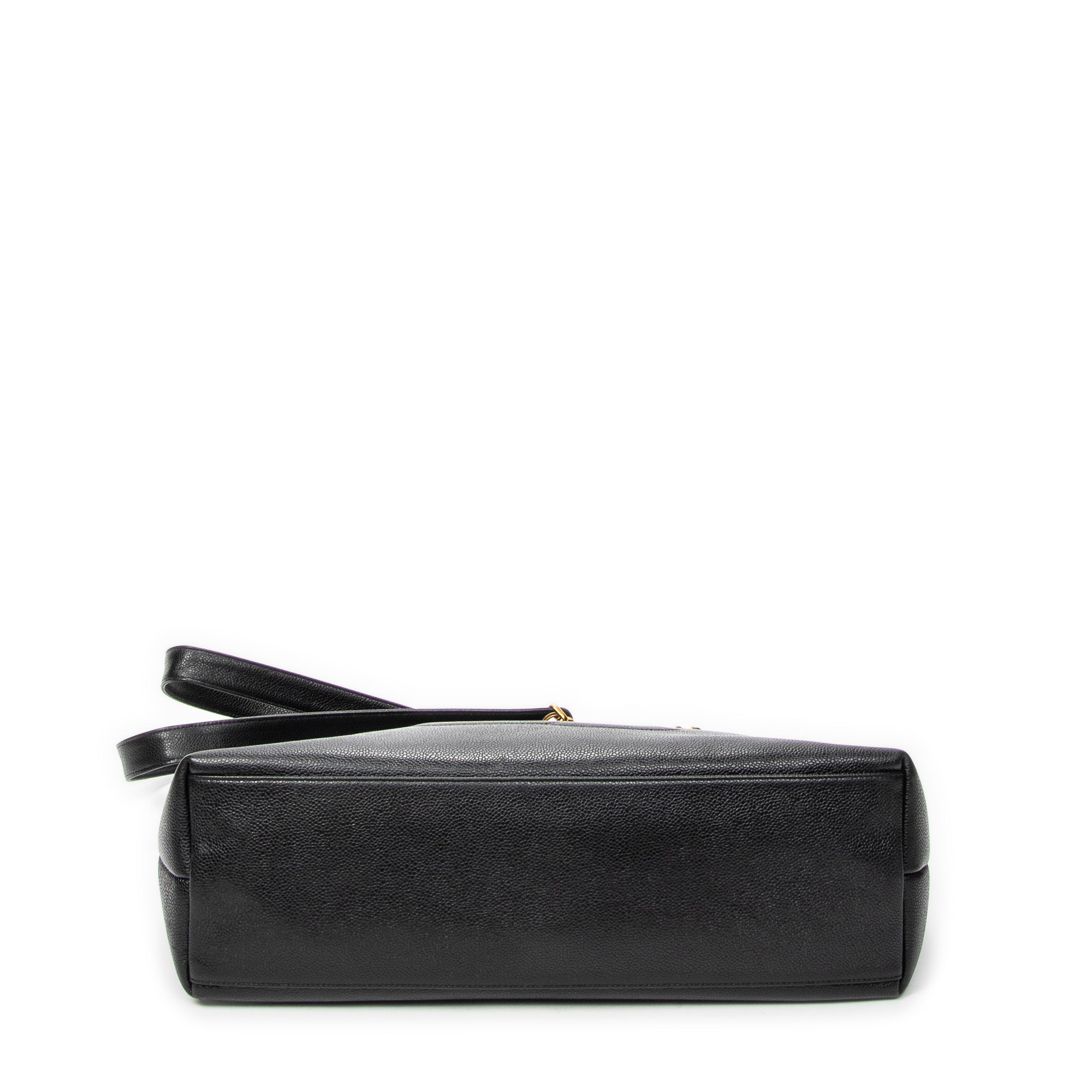 Shoulder Bag Large CC Chain Dome Tote Black Caviar Leather