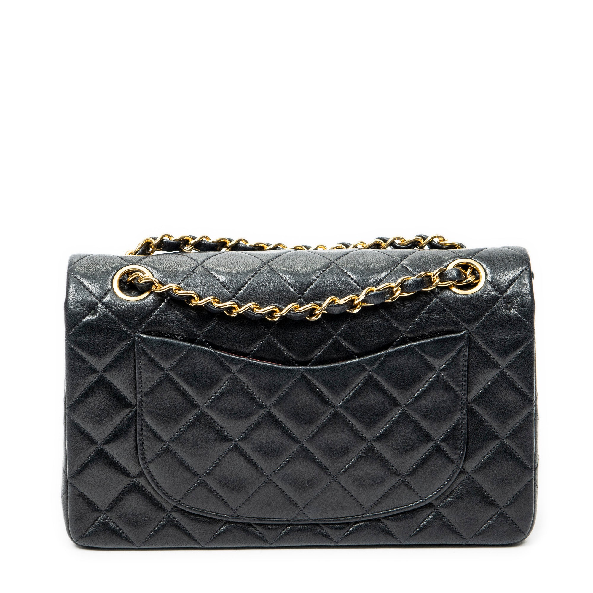 Shoulder Bag Classic Double Flap 23 Black Quilted Lambskin Leather