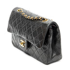 Shoulder Bag Classic Double Flap 23 Black Quilted Lambskin Leather