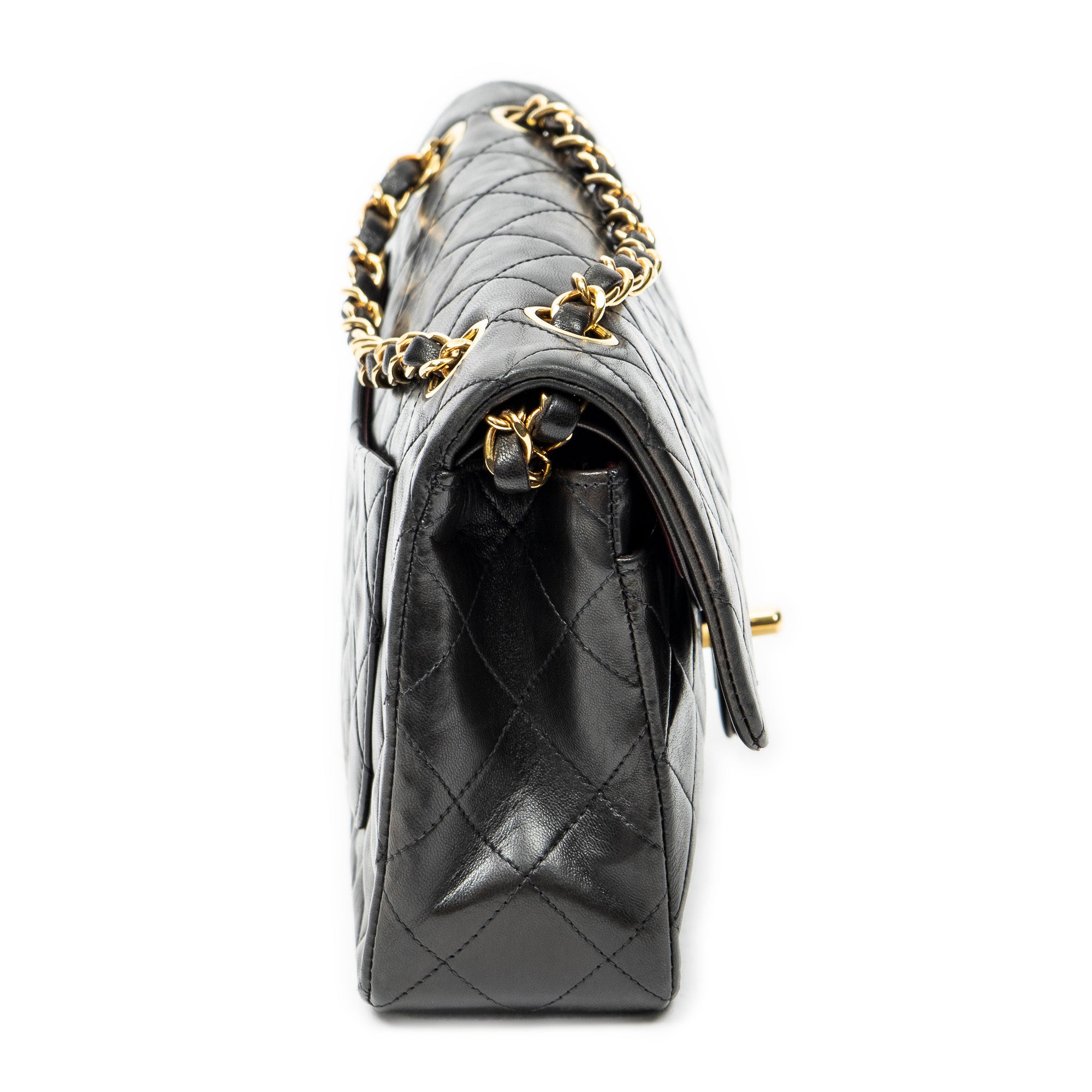 Shoulder Bag Classic Double Flap 23 Black Quilted Lambskin Leather