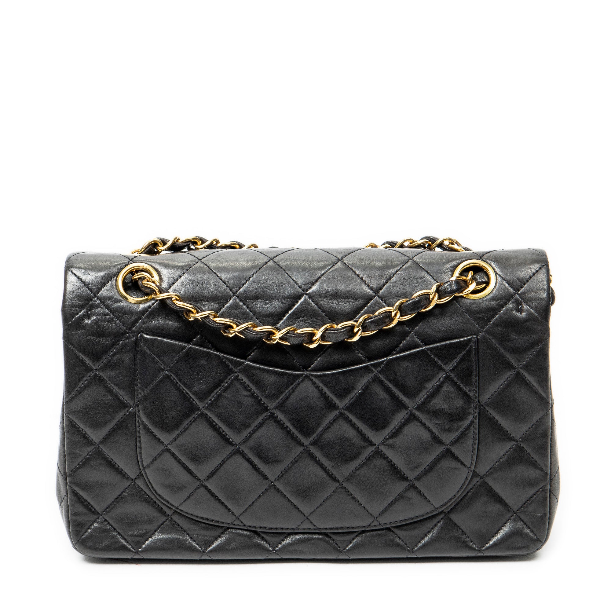 Shoulder Bag Classic Double Flap 23 Black Quilted Lambskin Leather