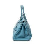 Handbag Birkin Retourne 35 Blue Jean Togo Leather