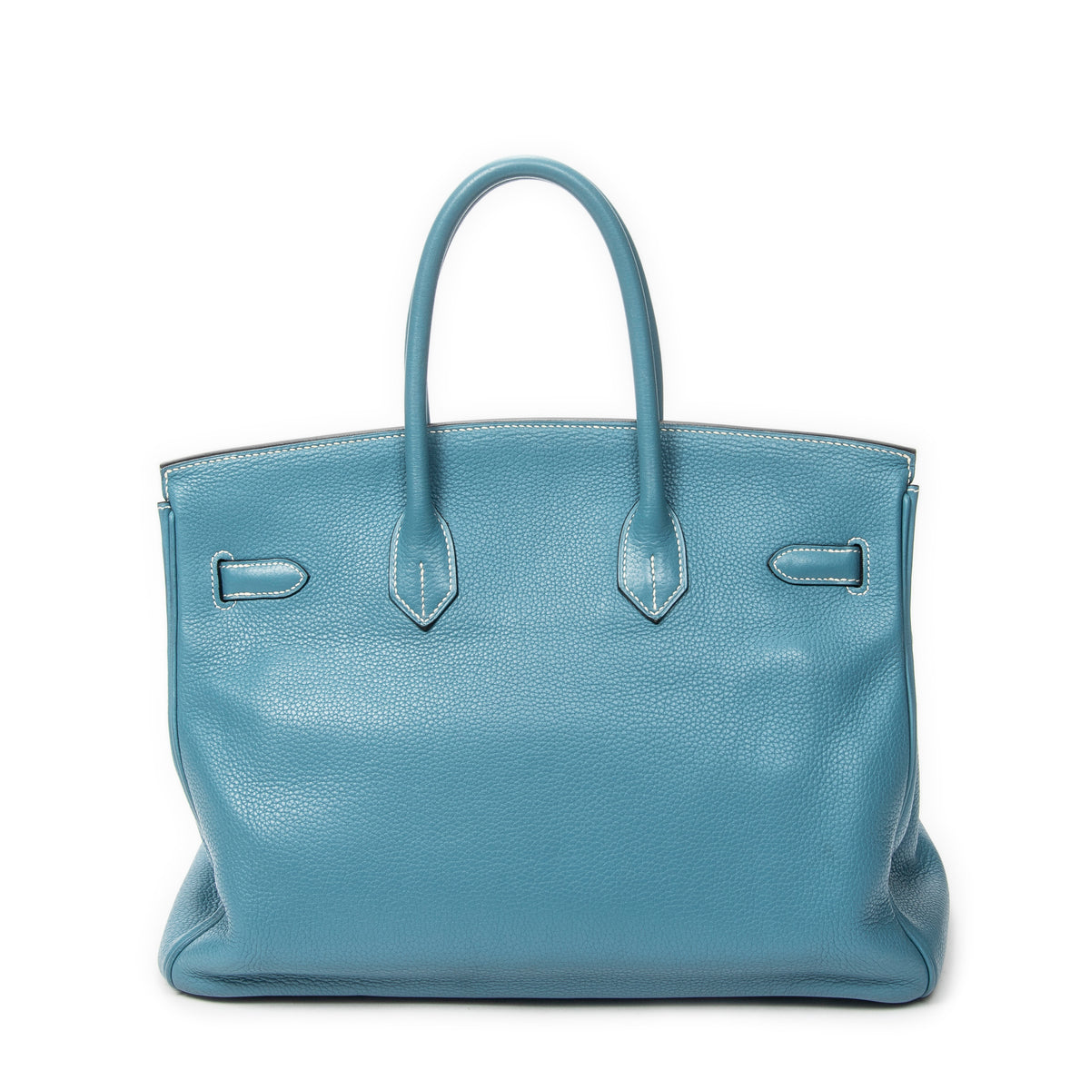 Handbag Birkin Retourne 35 Blue Jean Togo Leather
