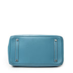 Handbag Birkin Retourne 35 Blue Jean Togo Leather