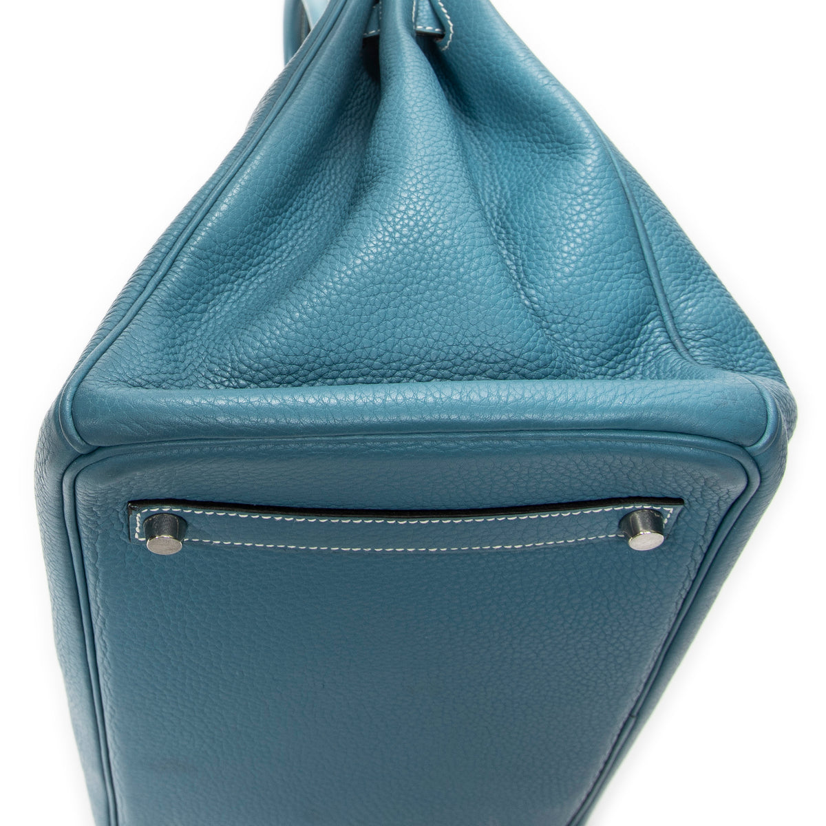 Handbag Birkin Retourne 35 Blue Jean Togo Leather