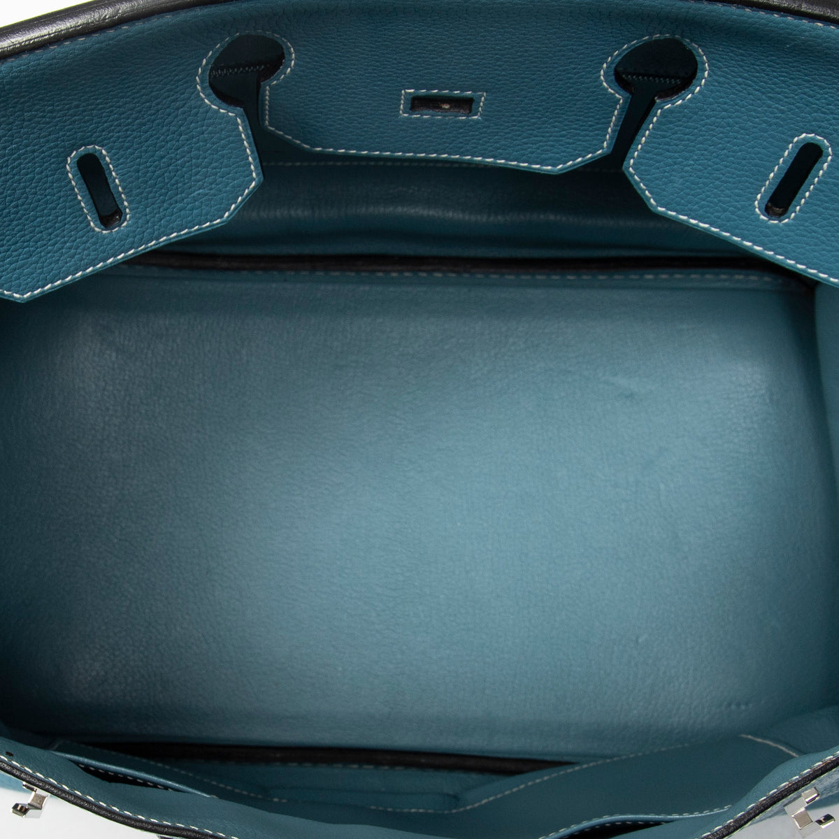 Handbag Birkin Retourne 35 Blue Jean Togo Leather