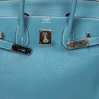 Handbag Birkin Retourne 35 Blue Jean Togo Leather