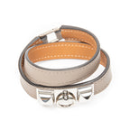 Bracelet Rivale Double Tour Bracelet Grey Swift Leather