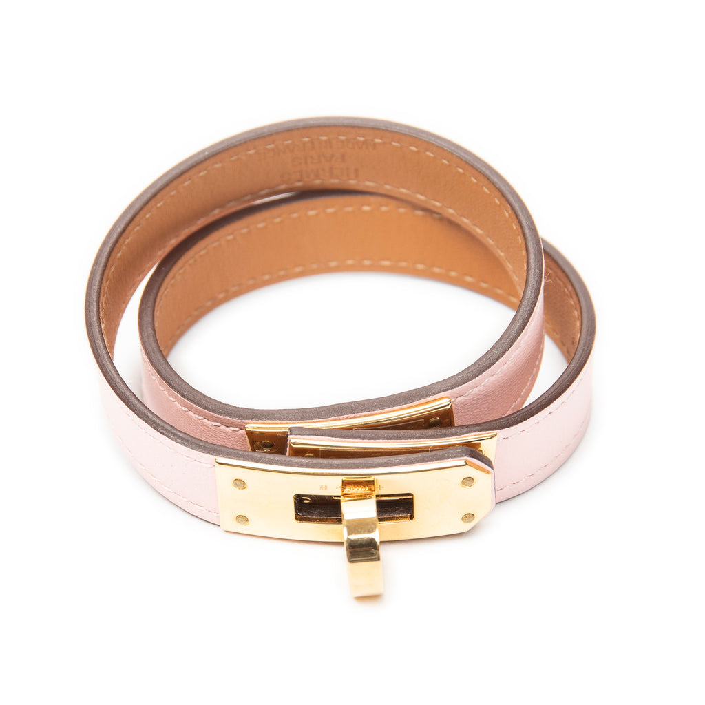 Bracelet Kelly Double Tour Bracelet Light Pink Swift Leather