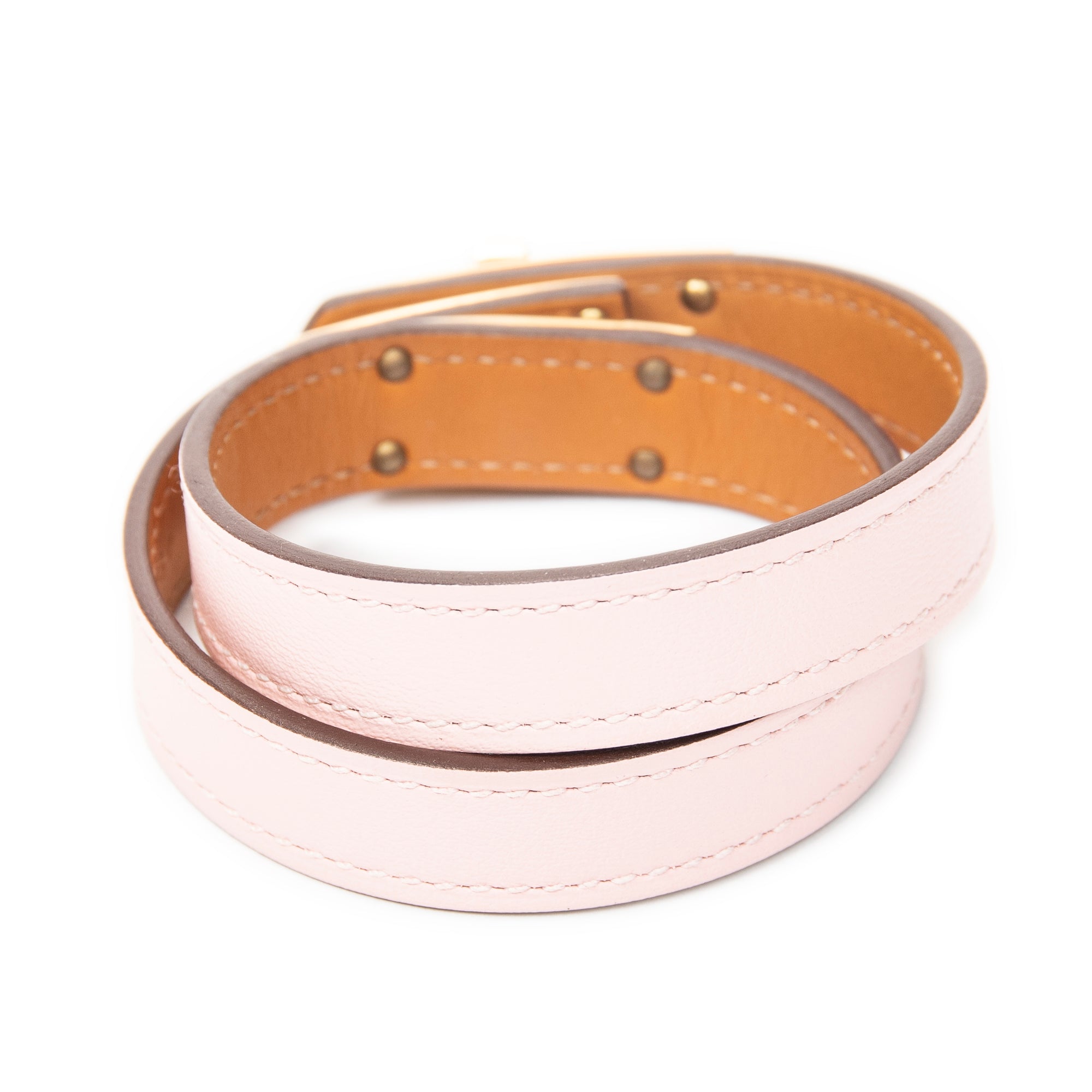 Bracelet Kelly Double Tour Bracelet Light Pink Swift Leather