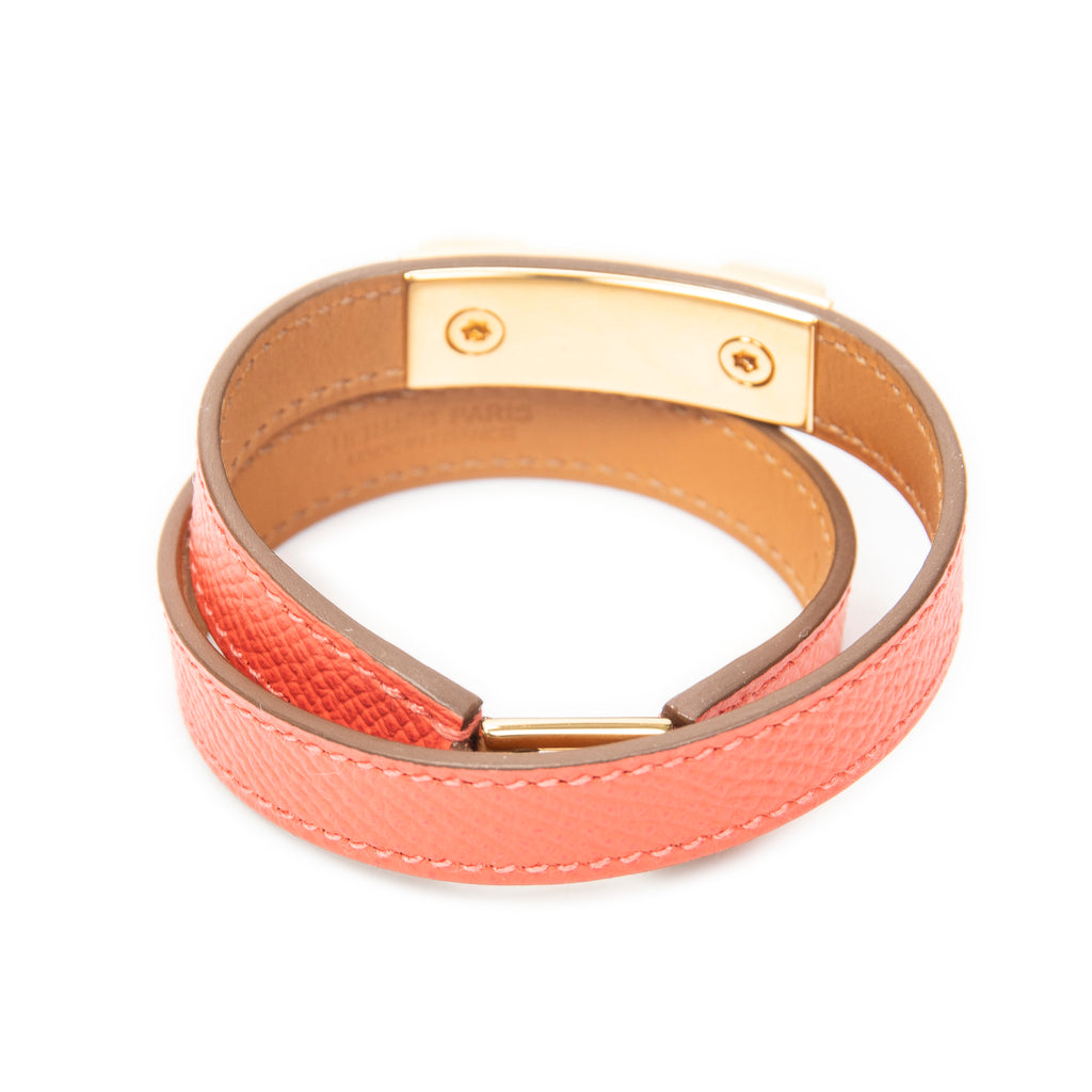 Bracelet Rivale Double Tour Bracelet Pink Epsom Leather