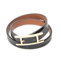 Bracelet Behapi Double Tour Bracelet T1 Black Swift Leather