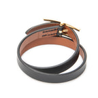 Bracelet Behapi Double Tour Bracelet T1 Black Swift Leather