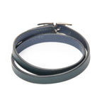 Bracelet Behapi Double Tour Bracelet T5 Dark Green Swift Leather