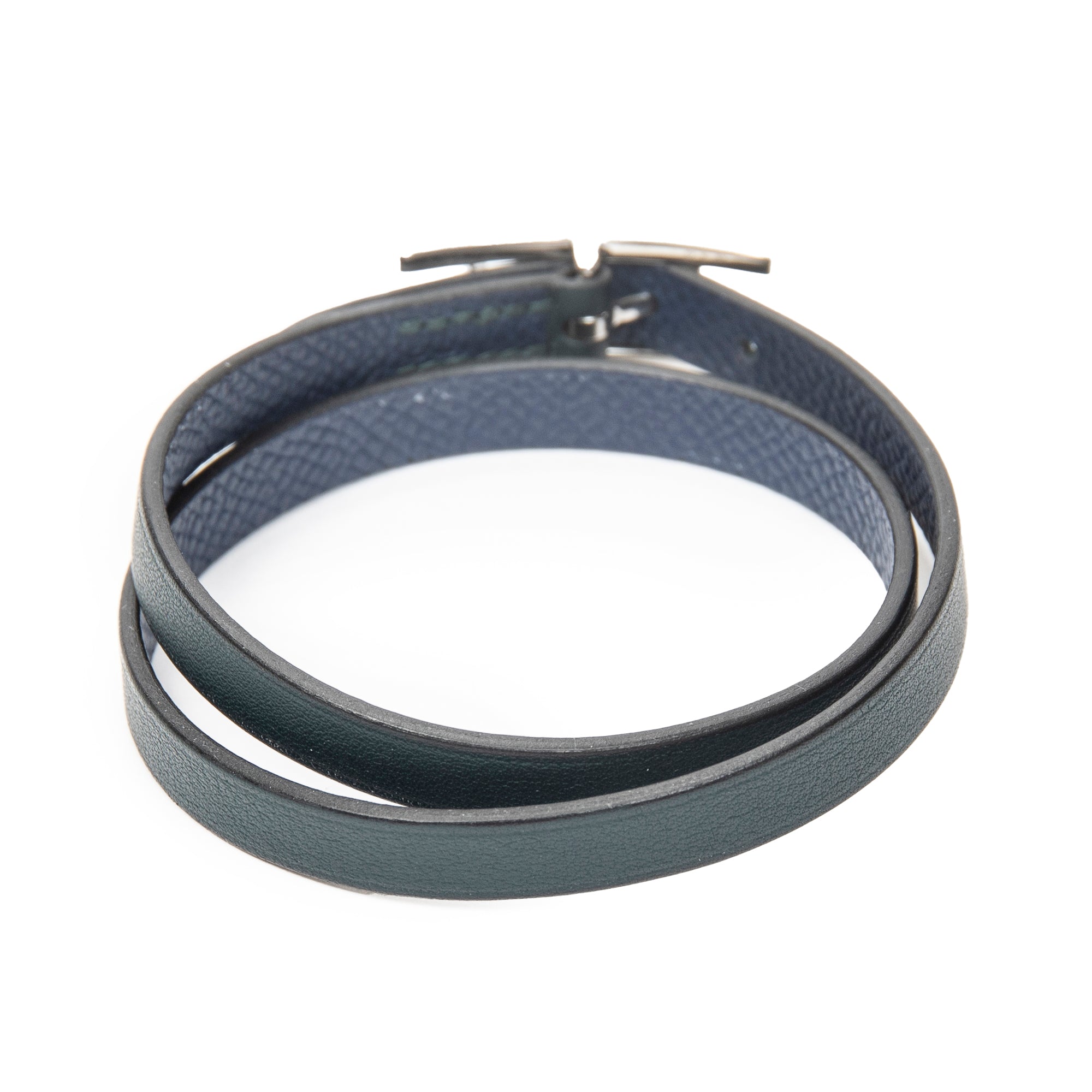 Bracelet Behapi Double Tour Bracelet T5 Dark Green Swift Leather