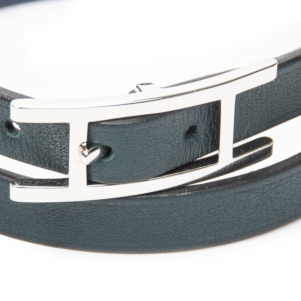 Bracelet Behapi Double Tour Bracelet T5 Dark Green Swift Leather