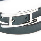 Bracelet Behapi Double Tour Bracelet T5 Dark Green Swift Leather