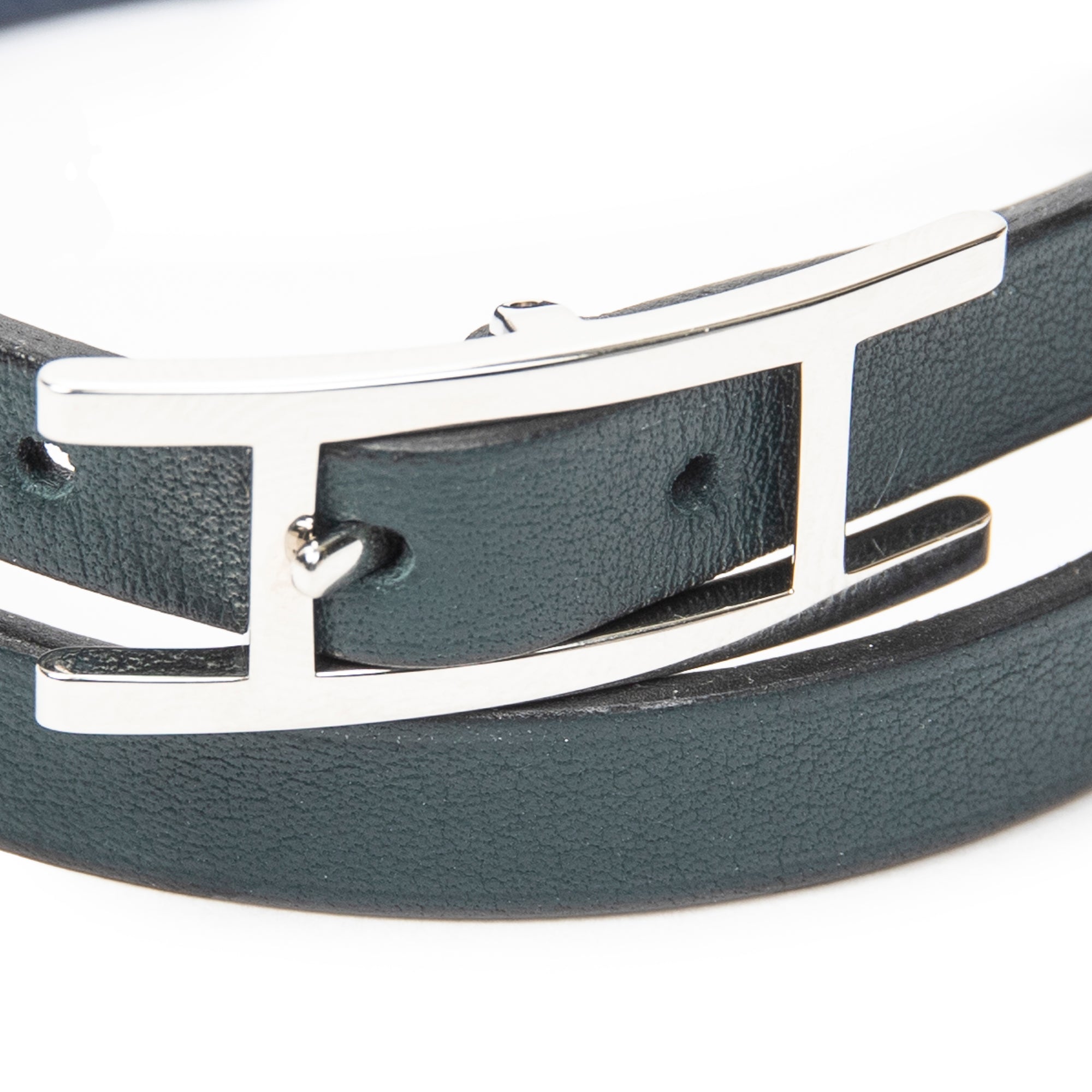 Bracelet Behapi Double Tour Bracelet T5 Dark Green Swift Leather