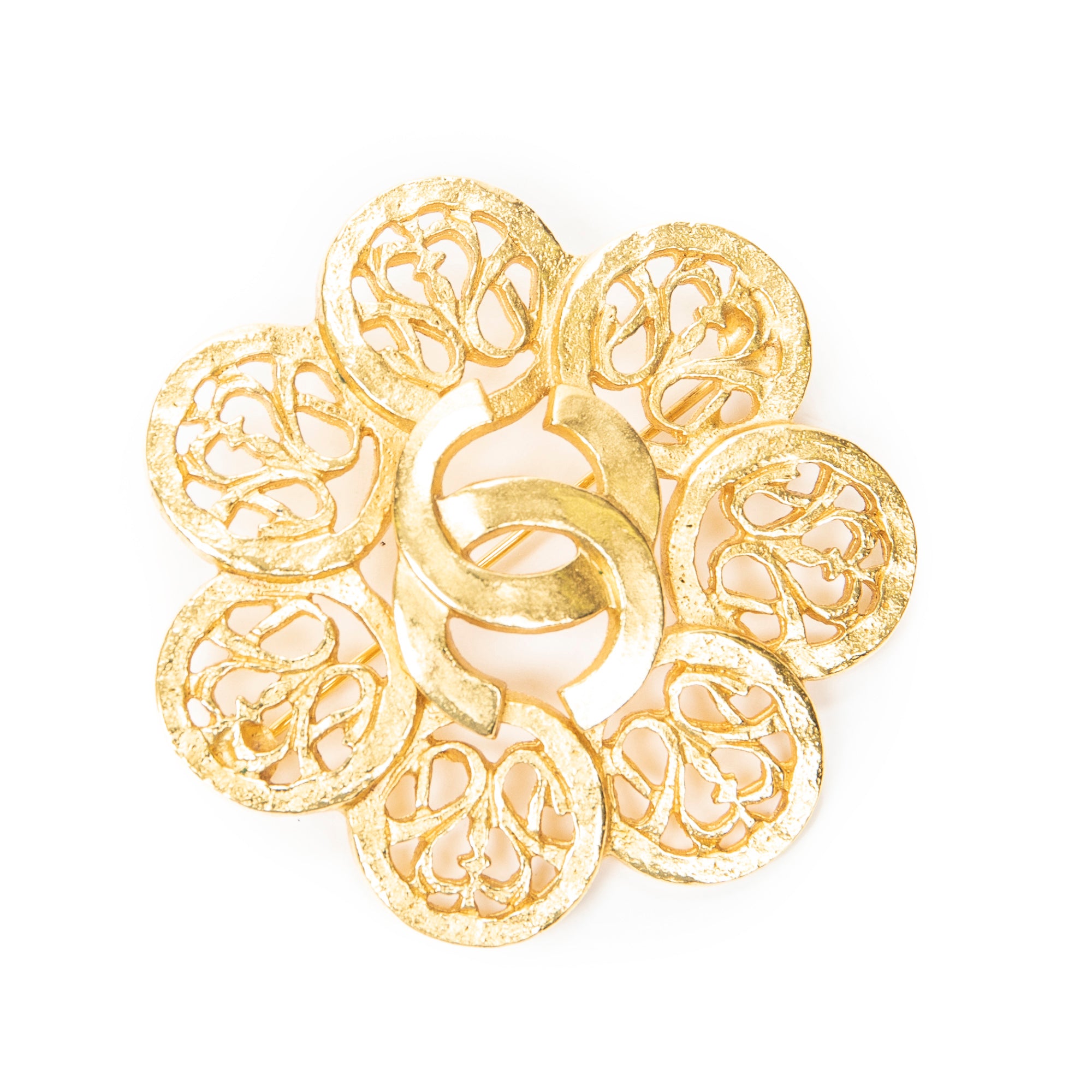 Brooch CC Floral Brooch Gold Gold Plated