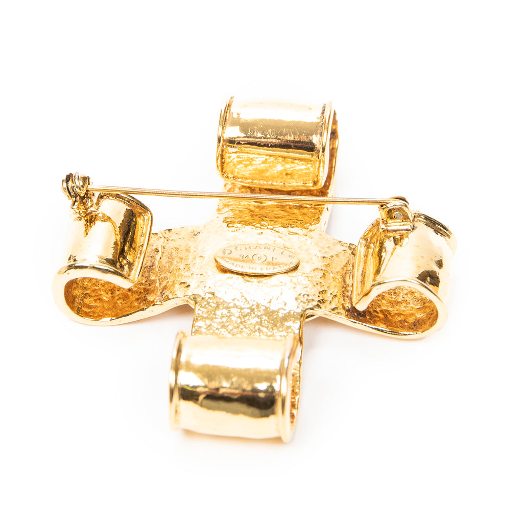 Brooch CC Cross Brooch Gold Gold Plated