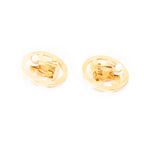 Earrings CC Turn Lock Round Clip On Earrings Gold Gold Plated