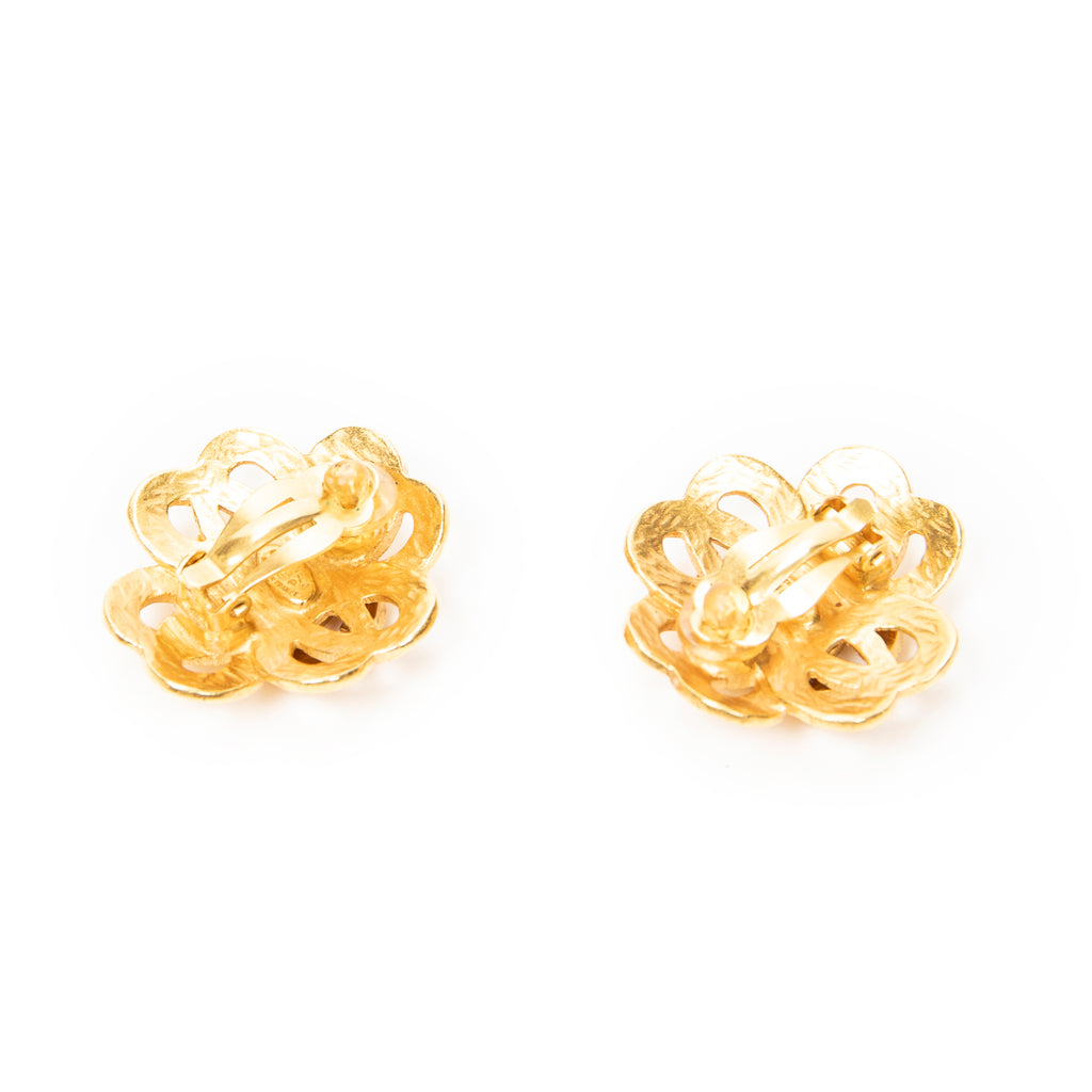 Earrings CC Heart Cross Clip On Earrings Gold Gold Plated