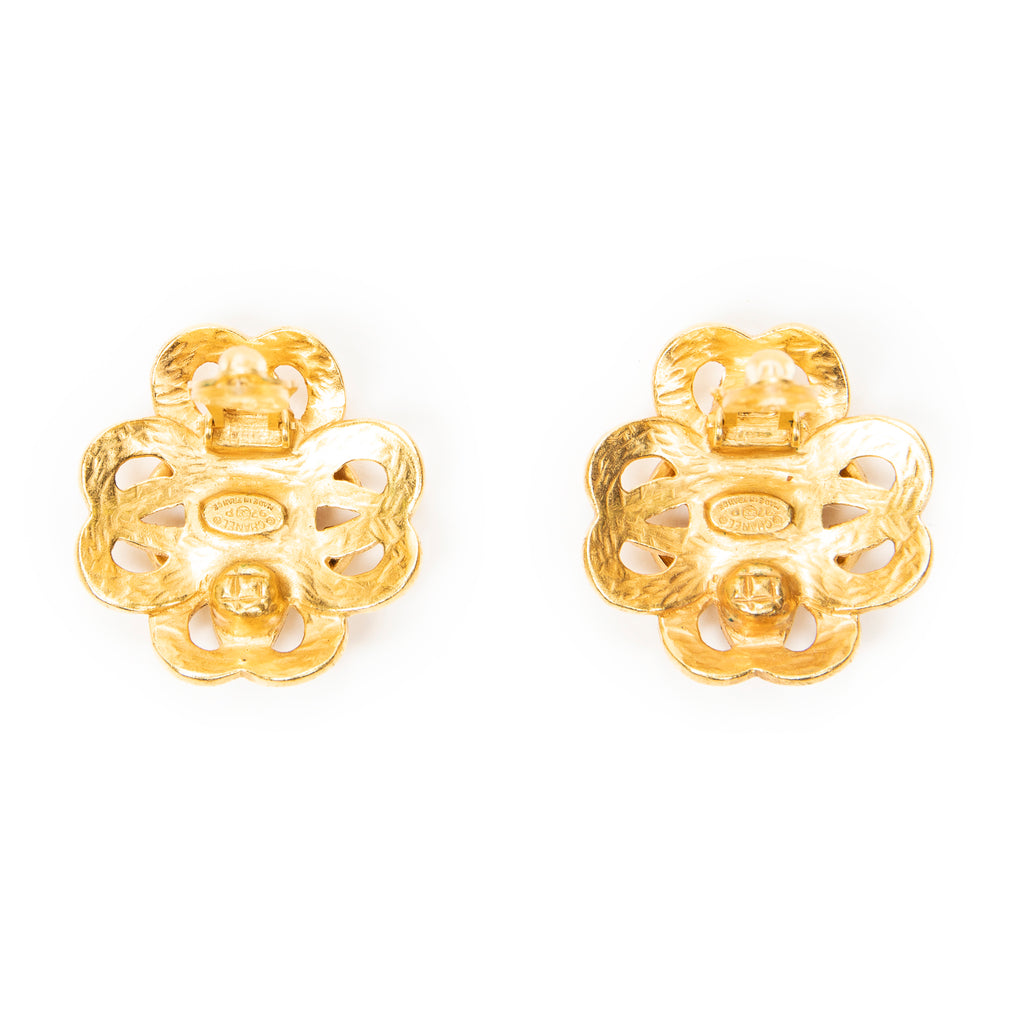Earrings CC Heart Cross Clip On Earrings Gold Gold Plated