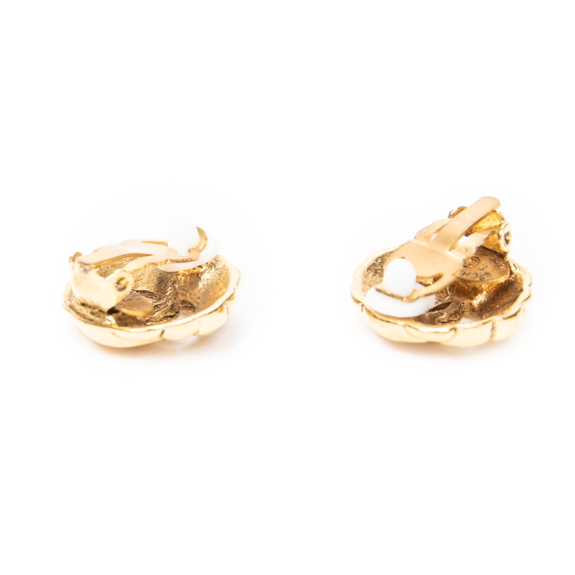 Earrings CC Round Clip On Earrings Gold Gold Plated