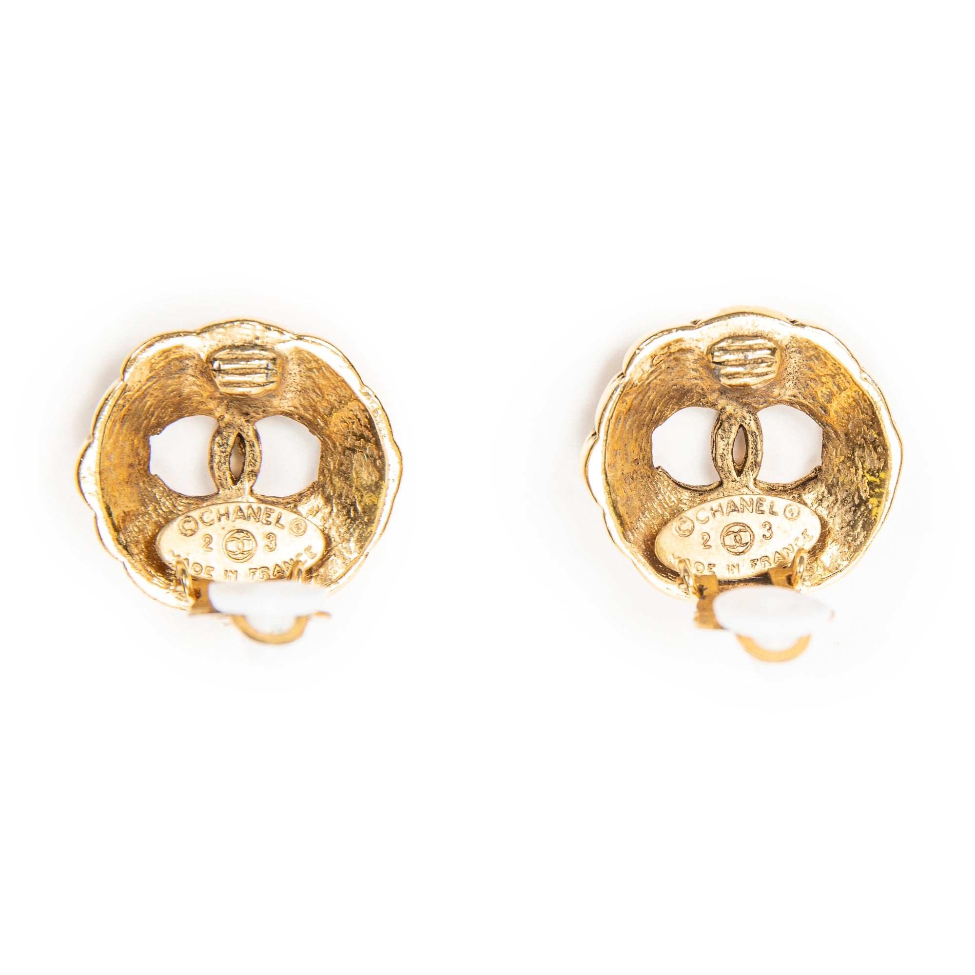 Earrings CC Round Clip On Earrings Gold Gold Plated