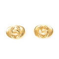 Earrings CC Oval Clip On Earrings Gold Gold Plated