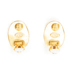 Earrings CC Oval Clip On Earrings Gold Gold Plated
