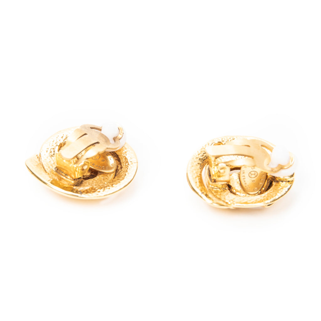 Earrings CC Round Clip On Earrings Gold Gold Plated