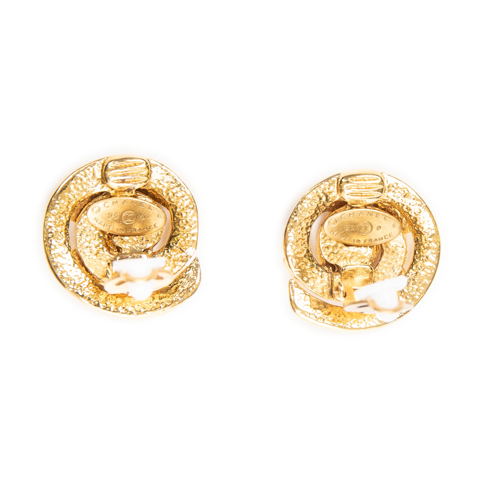 Earrings CC Round Clip On Earrings Gold Gold Plated