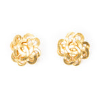 Earrings CC Twisted Flower Clip On Earrings Gold Gold Plated