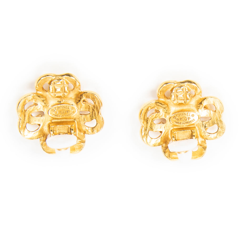 Earrings CC Twisted Flower Clip On Earrings Gold Gold Plated