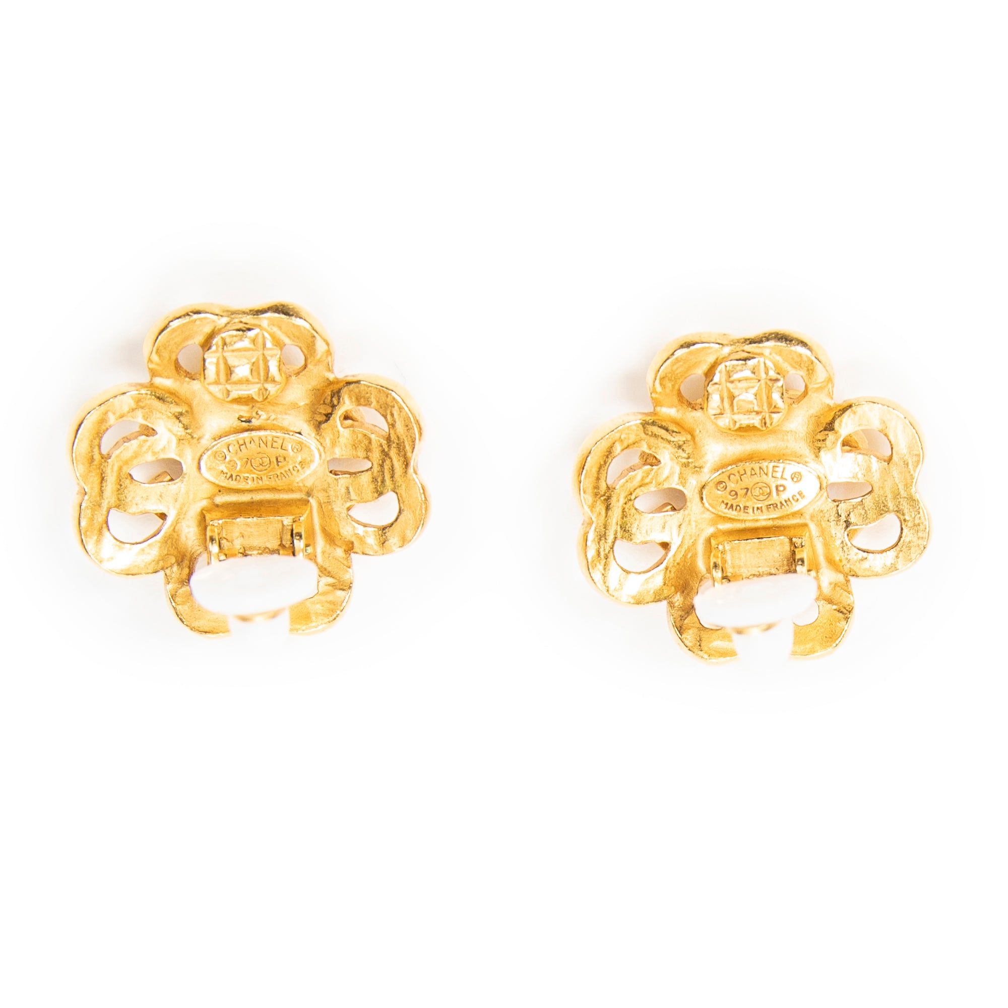 Earrings CC Twisted Flower Clip On Earrings Gold Gold Plated