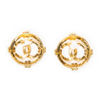 Earrings CC Round Clip On Earrings Gold Gold Plated