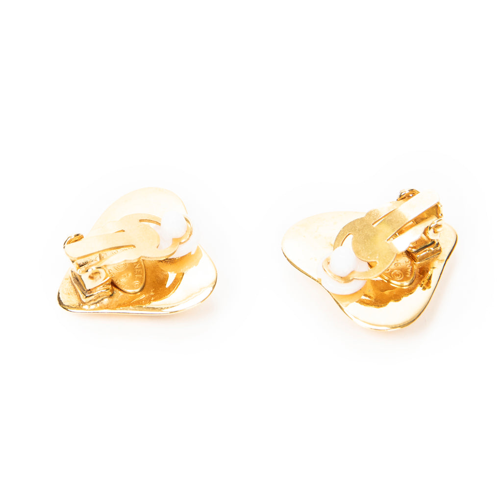 Earrings CC Heart Clip On Earrings Gold Gold Plated